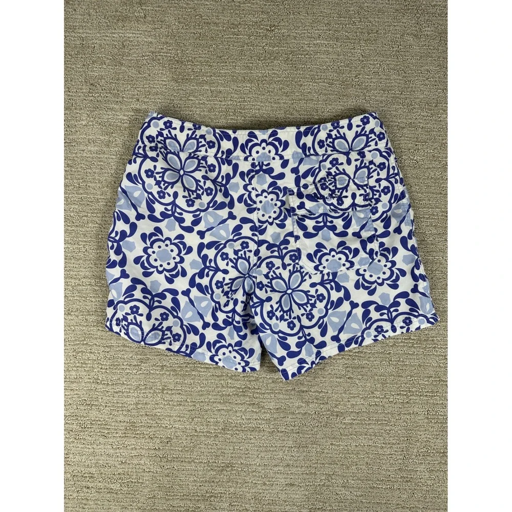 Philippe Matignon Mens Blue White Floral Medallion Swim Trunks Board Shorts M